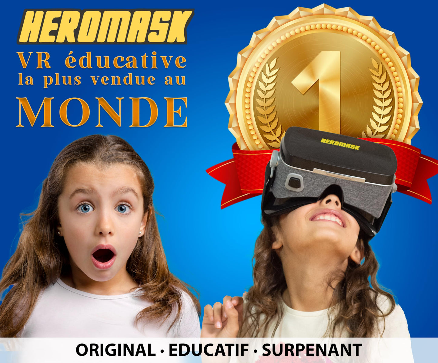 Casque realite virtuelle + Jouet educatif Maths [Calcul Mental, Table de Multiplication…] Lunette 3D de réalité augmentée + Jouet Enfant 5 6...12 Ans [Cadeau Original] Noel - Anniversaire. Jeu VR