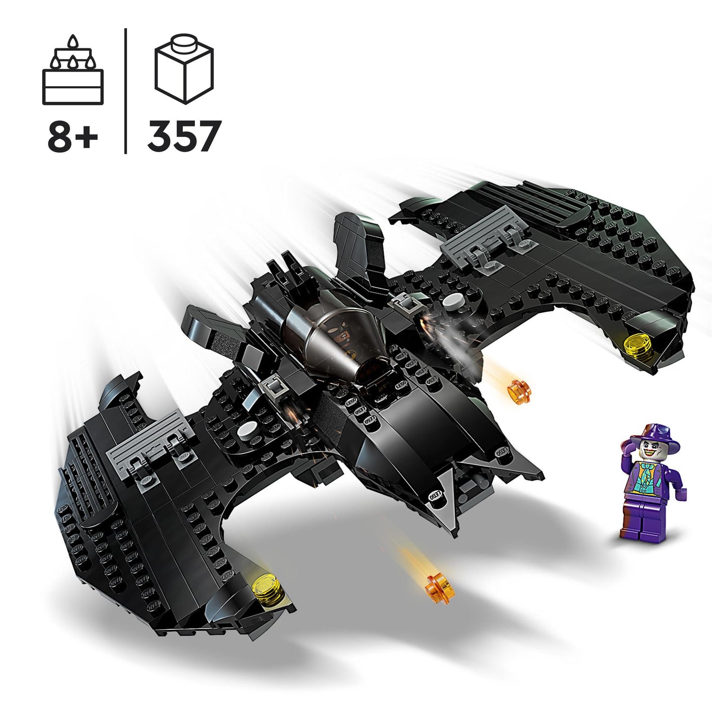 LEGO 76265 DC Batwing : Batman Contre Le Joker, Jouet d'avion Iconique du Film 1989 avec 2 Minifigurines, Jeu Classique Super-Héros, Idée de Cadeau d'anniversaire pour Enfants, Garçons, Filles