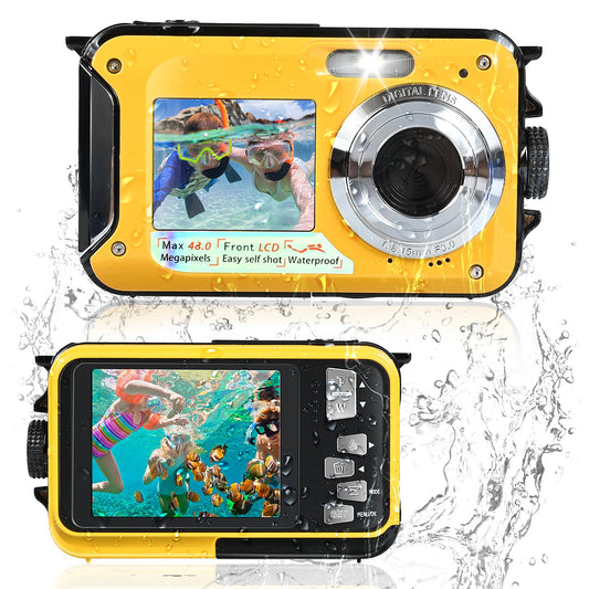 Appareil Photo Etanche, Comius Sharp Caméra Étanche 10FT, 30MP Photo FHD Vidéo 16X Digital Zoom avec Carte Mémoire 32G et Selfie Double Écrans pour Selfies sous l'eau, Plongée, Natation, Surf