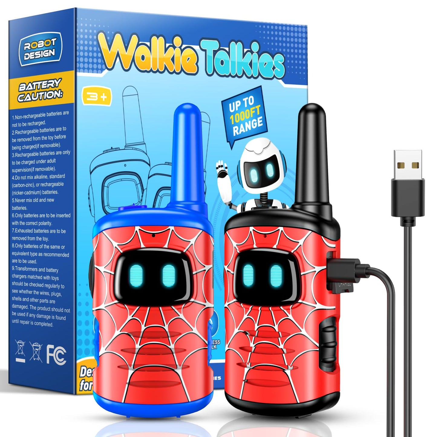 Toyokid Jouet Garcon 3 4 5 6 7 8 Ans, Talkie Walkie Enfants Rechargeable Cadeau Garcon 3-10 Ans Jouets d'extérieur pour Enfants Jouet Fille 3-8 Ans Talkie Walkie Enfants