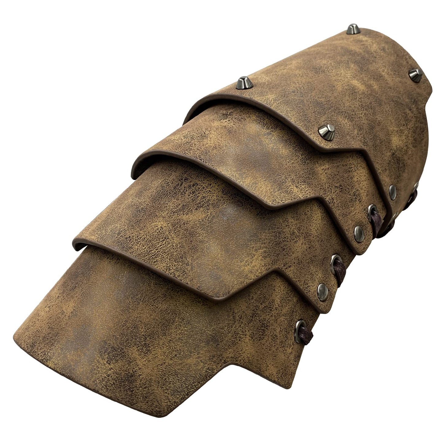 HiiFeuer Armure médiévale en Faux Cuir à 4 Couches de Bracelets, Gantelets pour mercenaires du Moyen-Âge, Costume Knight Archer Arm Guards(Bronze A)