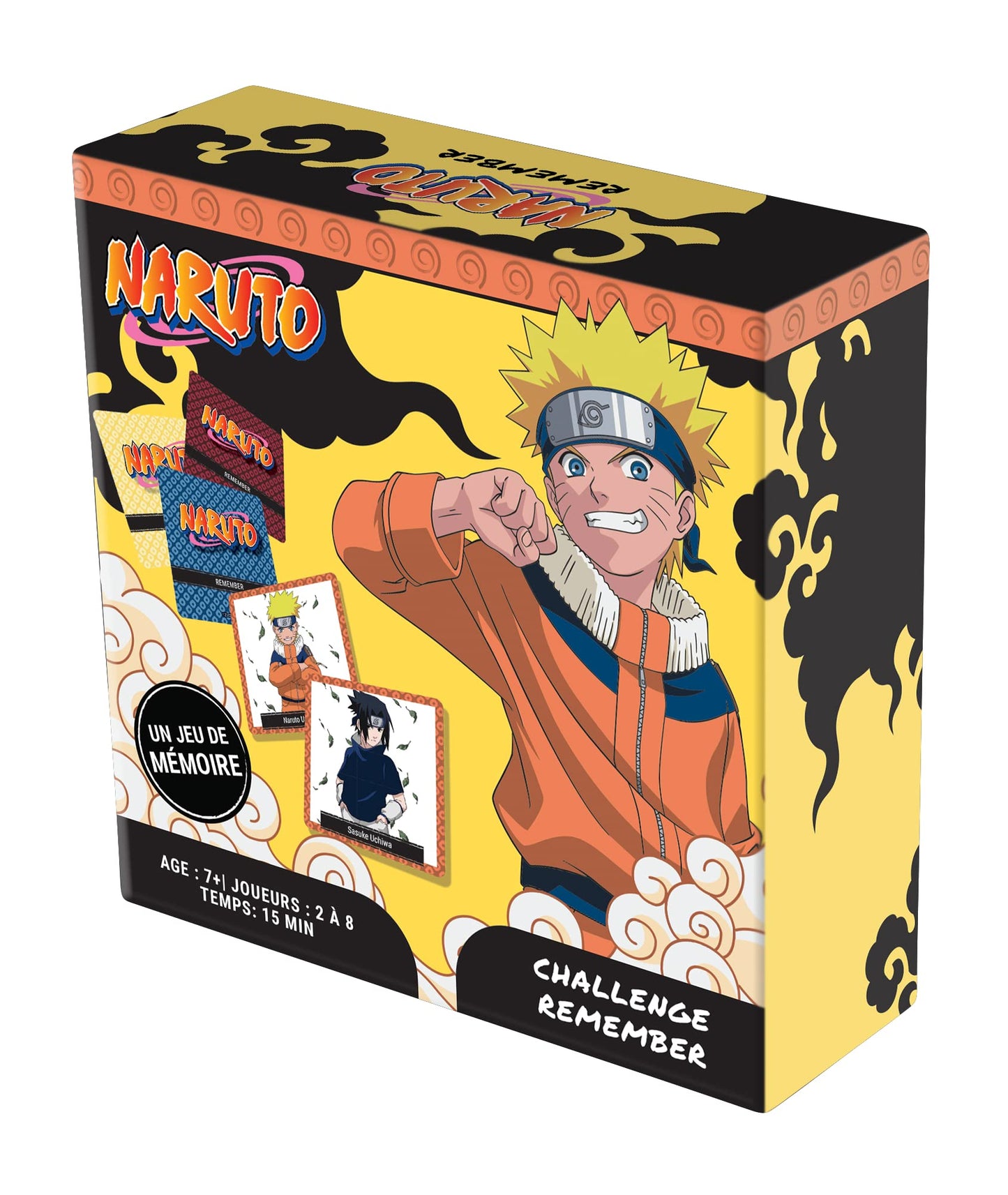 TOPI GAMES - Naruto - Remember - Jeu de société - Jeu Enfant - Jeu de cartes - A partir de 7 Ans - 2 à 6 joueurs - NAR-RM-MI-115001 - Version Française, Orange