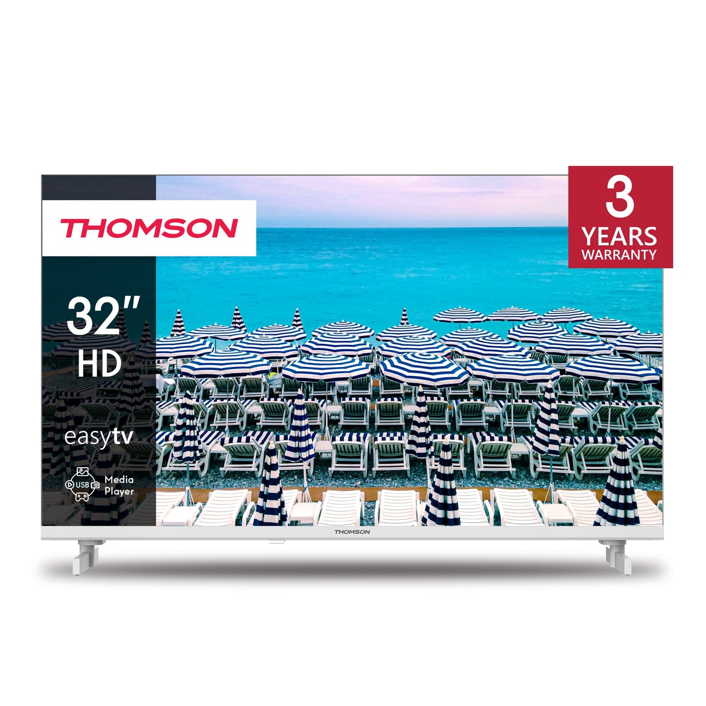 THOMSON 32 Pouces (80 cm) Easy TV HD LED Blanc TV – 32HD2S13W - 2023