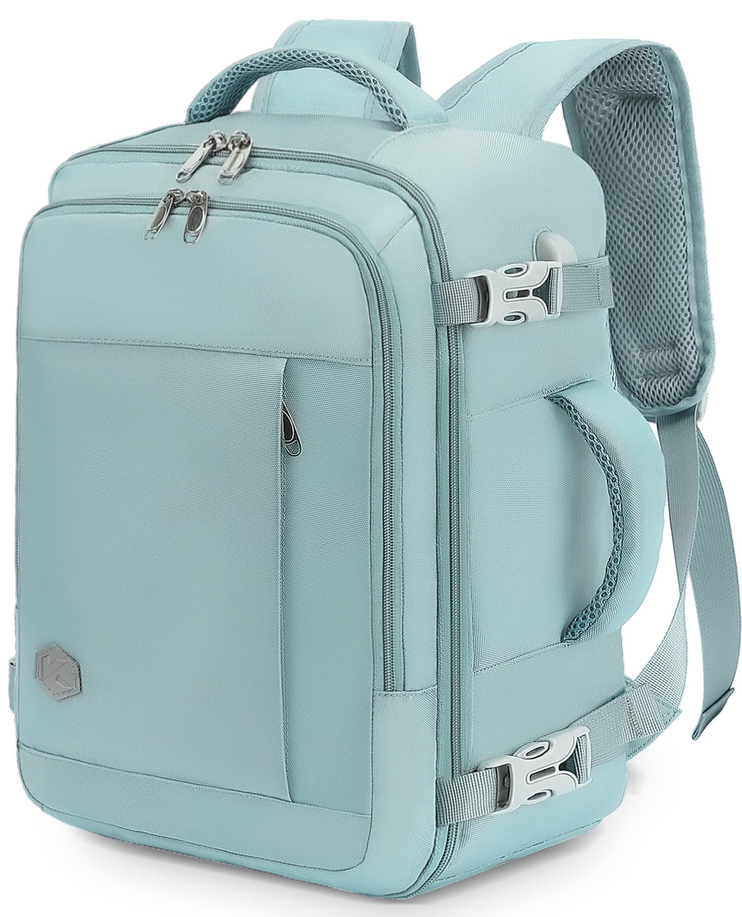 VANKEV Bagage Cabine 40x20x25 pour Ryanair Sac à Dos Voyage Cabine Avion Bagage à Main Femme Homme de Cabine 20L sous Siège Bagage Sac de Voyage pour Ordinateur Portable 14 Pouces Bleu clair