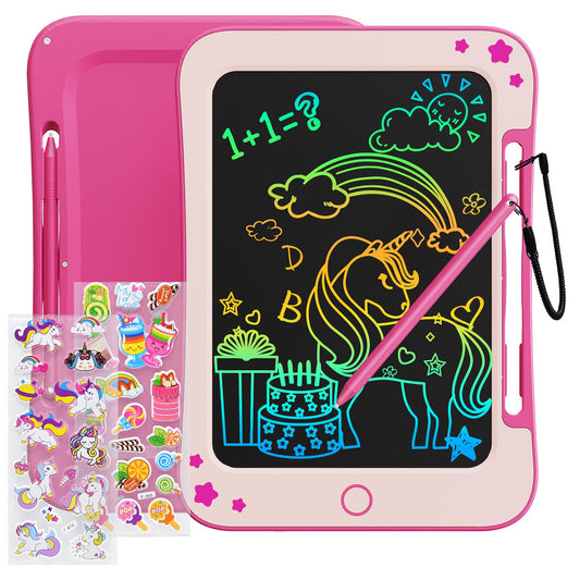 TEKFUN Tablette Dessin Enfant Jouets Enfant 3 4 5 6 7 Ans Garçon Fille,Tablette d'écriture LCD 8,5 Pouces Ardoise Magique,éducatifs Jouet Cadeaux d'anniversaire de Noël pour Enfants (Rose)