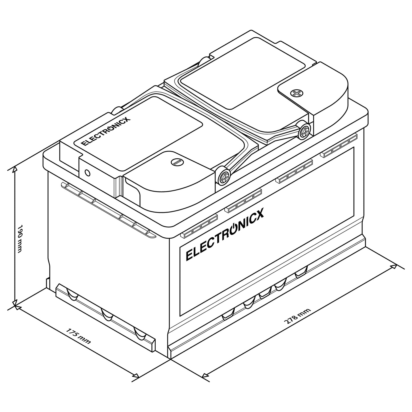 Electronicx Batterie AGM 100Ah Premium 12V Rechargeable - Batterie Voiture pour Camping-Car et Panneau Solaire 100 Ah