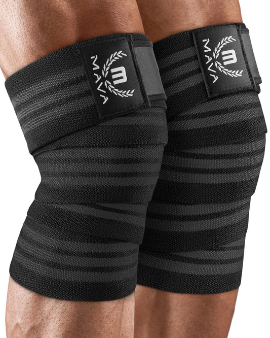 Genouillère de Compression Mava 183 cm pour Homme et Femme - Genouillère Squat pour Gym et Musculation - Attelle de Genou Support Élastique