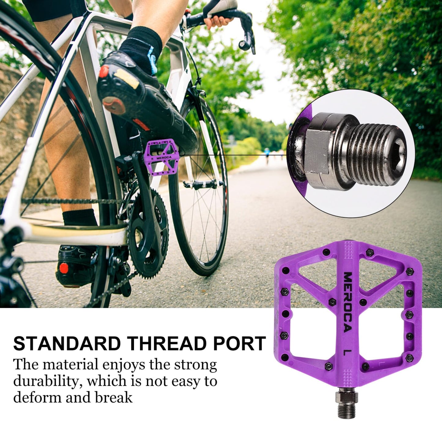 BESPORTBLE 1 Paire Pédale De Vélo Pédales Accessoires De Vélo Vélos Pédale De Route De Montagne Pedales Para Bicicleta Accessoires Hors Route Violet Arbre en Acier Enfant Composant Bicyclette