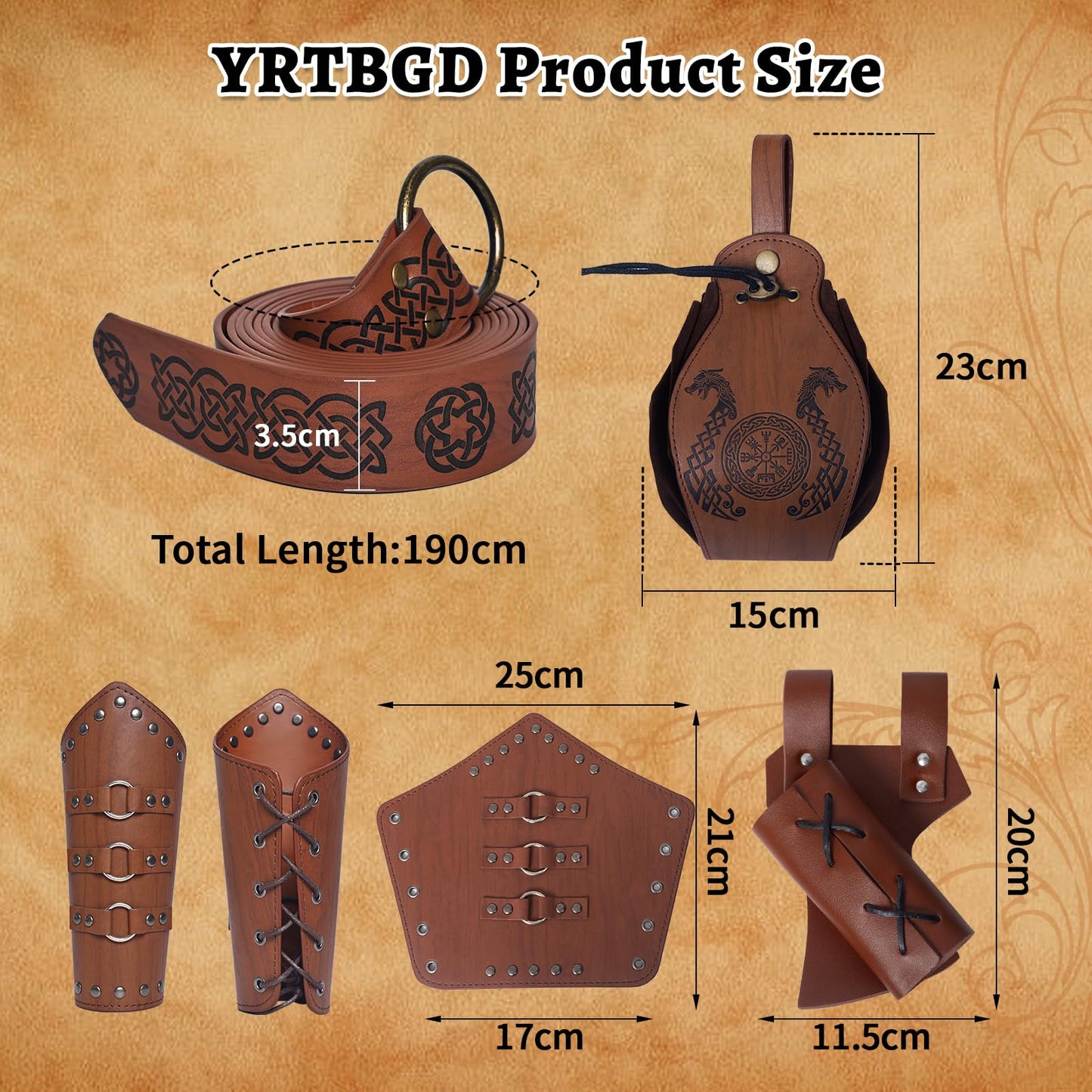 YRTBGD Lot de 5 vêtements médiévaux pour homme - Costume Renaissance Viking - Chemise médiévale avec ceinture de chevalier steampunk - Sac banane - Épée - Grenouille - Pour Halloween (noir, M)