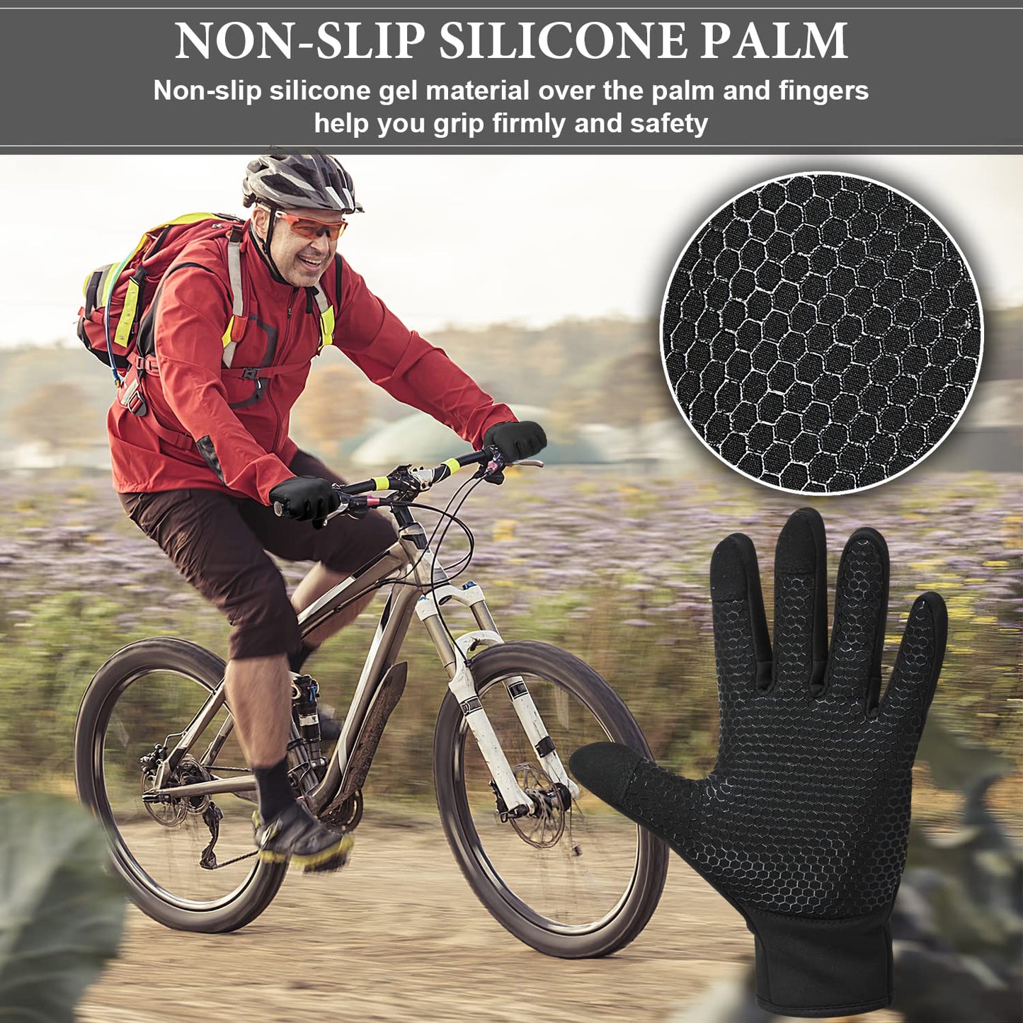 COTOP Gants d'hiver, Gants d'extérieur Coupe-Vent à écran Tactile,Gants Respirants Antidérapants pour Cyclisme, Course à Pied, Conduite, Randonnée, Cadeaux pour Hommes et Femmes