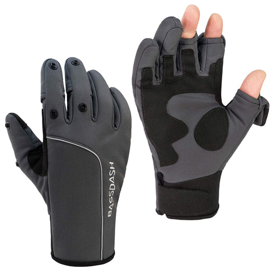 Bassdash WintePro Gants de pêche isolés hydrofuges avec Doublure en Polaire pour Temps Froid Gants d'hiver pour Homme et Femme Idéal pour la pêche sur Glace, la Chasse, la Photographie, la randonnée