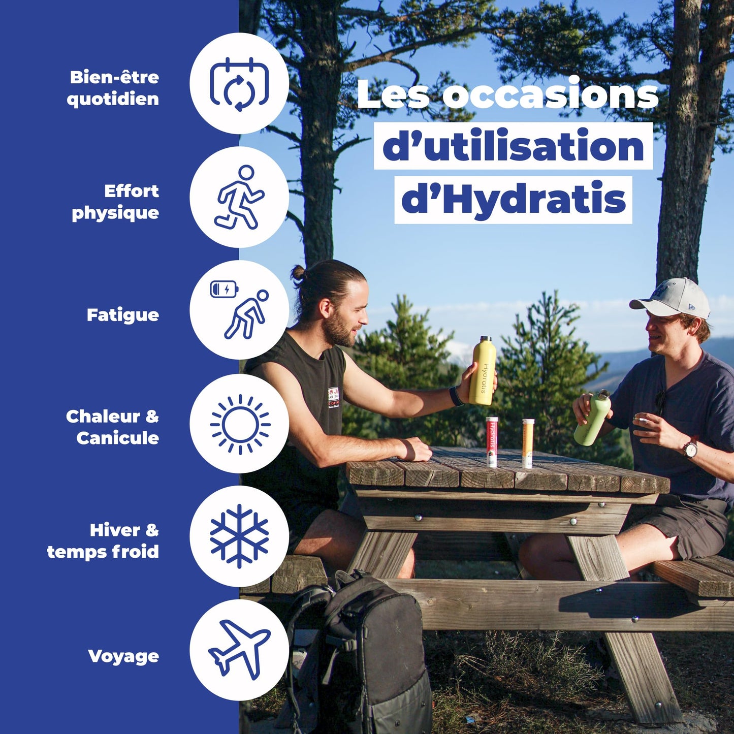 HYDRATIS - Pastilles Effervescentes Fruits des Bois - Optimise l'Hydratation - Riche en Minéraux - Faible en Sucre - Goûts Légers - Sport, Crampes, Récupération - 20 Pastilles