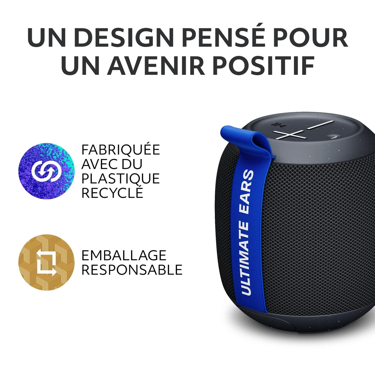 Ultimate Ears WONDERBOOM Play, Enceinte Bluetooth Portable et étanche, Enceinte Flottante étanche à la poussière d’Une portée de 40 m - Noir