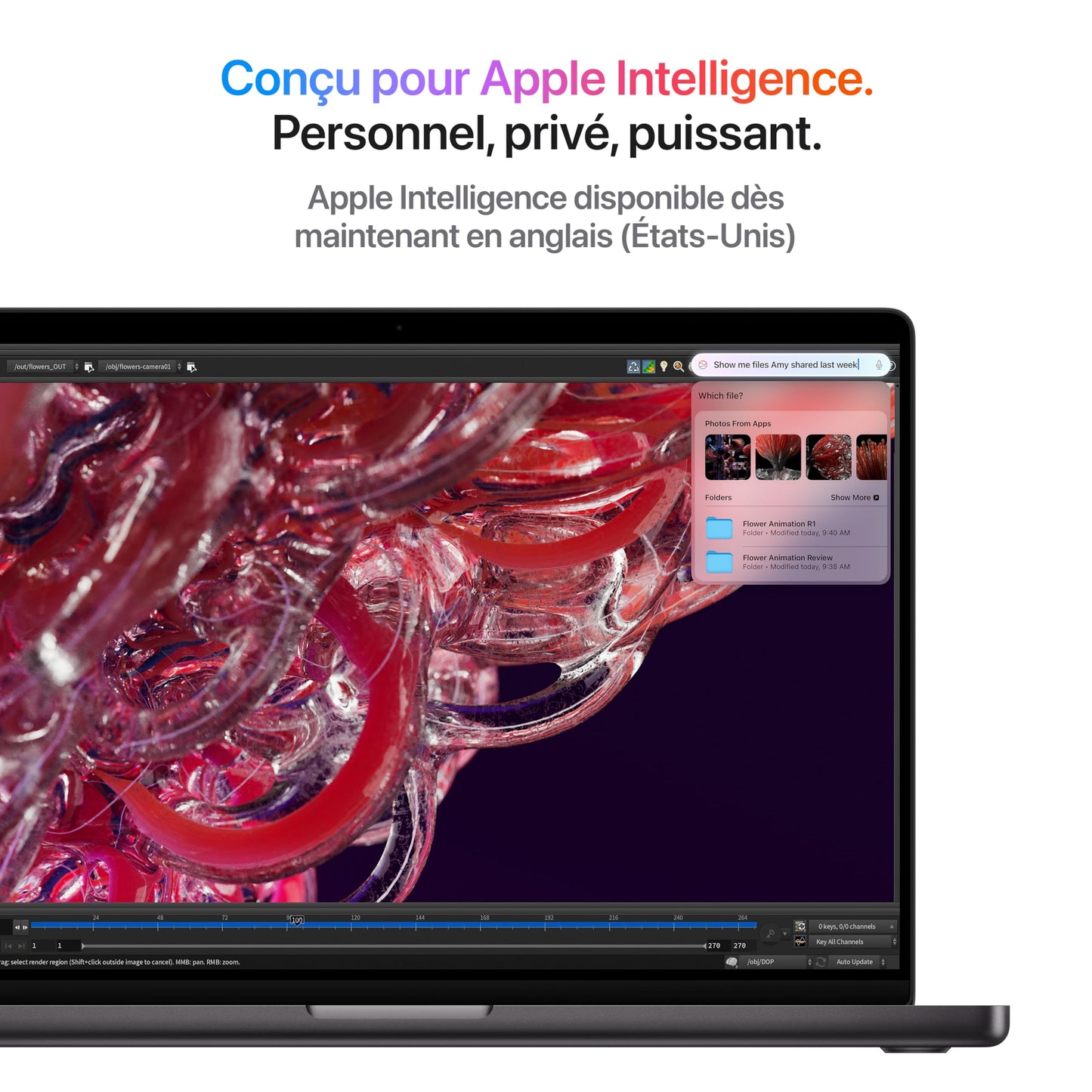 Apple MacBook Pro Ordinateur Portable avec Puce M4, CPU et GPU 10 cœurs : Conçu pour Apple Intelligence, écran Liquid Retina XDR 14,2″, 16Go de mémoire unifiée, 512 Go de Stockage SSD; Noir sidéral