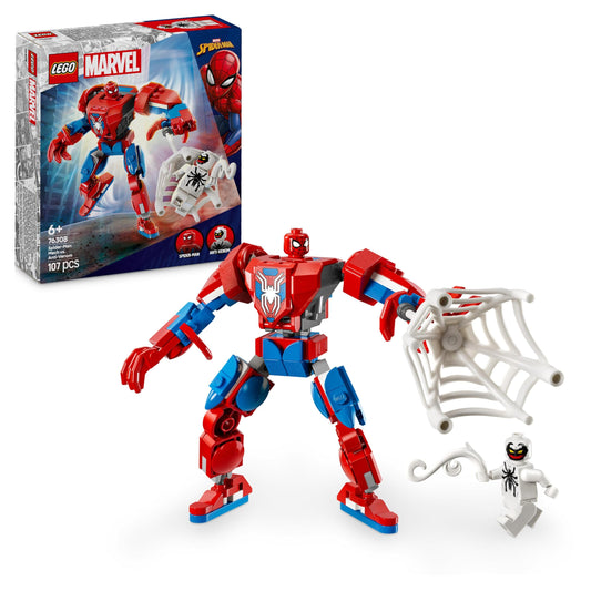 LEGO Marvel Le Robot de Spider-Man Contre Anti-Venom - Jouet de Construction avec minifigurines de Super héros - Stimule Le Jeu de rôle - Idée de Cadeau d'anniversaire pour garçon dès 6 Ans 76308