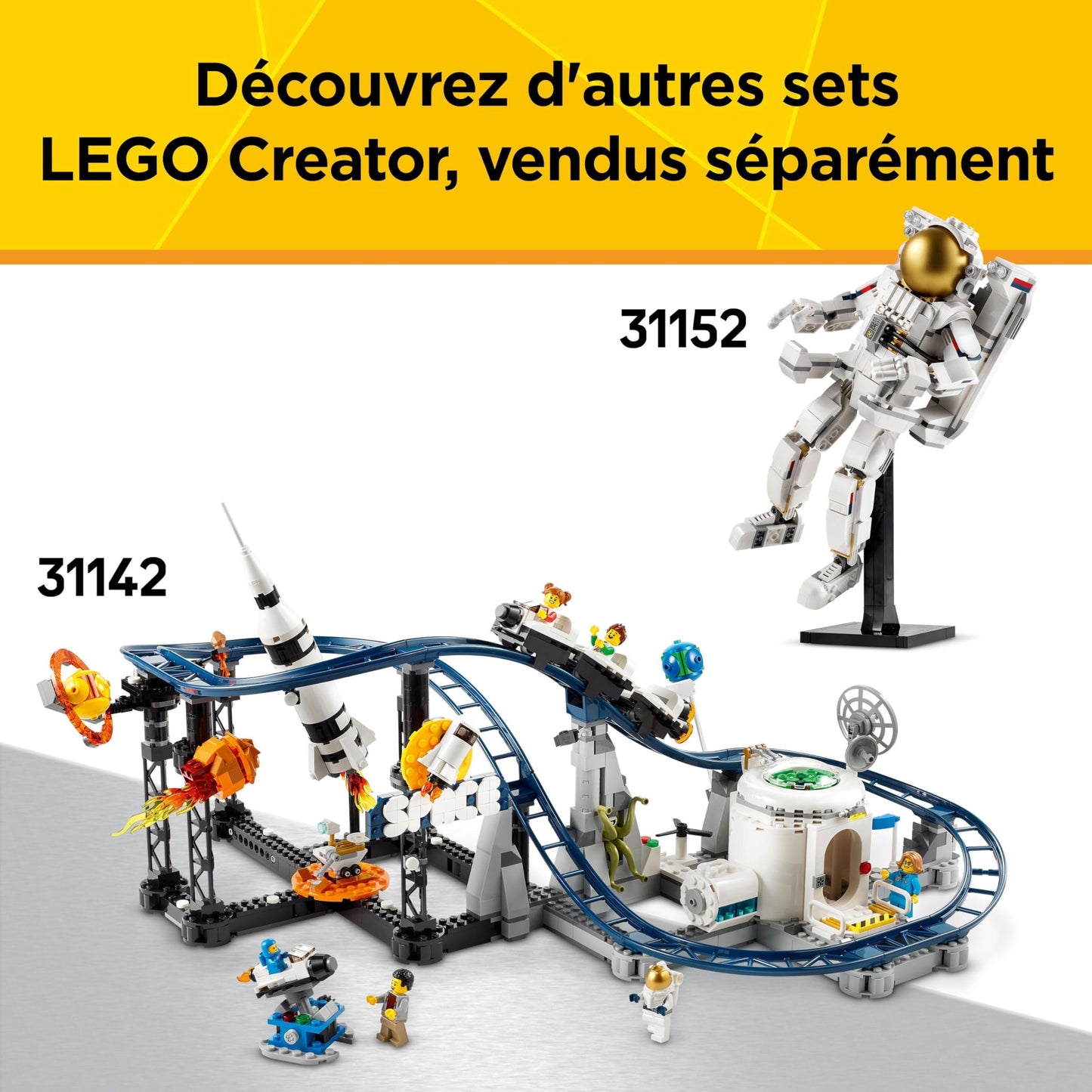 LEGO Creator 3-en-1 Le Robot de l’Espace - Se transforme en Chien ou en fusée - Jeu de Construction pour Filles et garçons sur Le thème de l’Espace - Idée de Cadeau d'anniversaire dès 8 Ans 31164