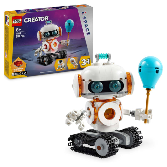 LEGO Creator 3-en-1 Le Robot de l’Espace - Se transforme en Chien ou en fusée - Jeu de Construction pour Filles et garçons sur Le thème de l’Espace - Idée de Cadeau d'anniversaire dès 8 Ans 31164