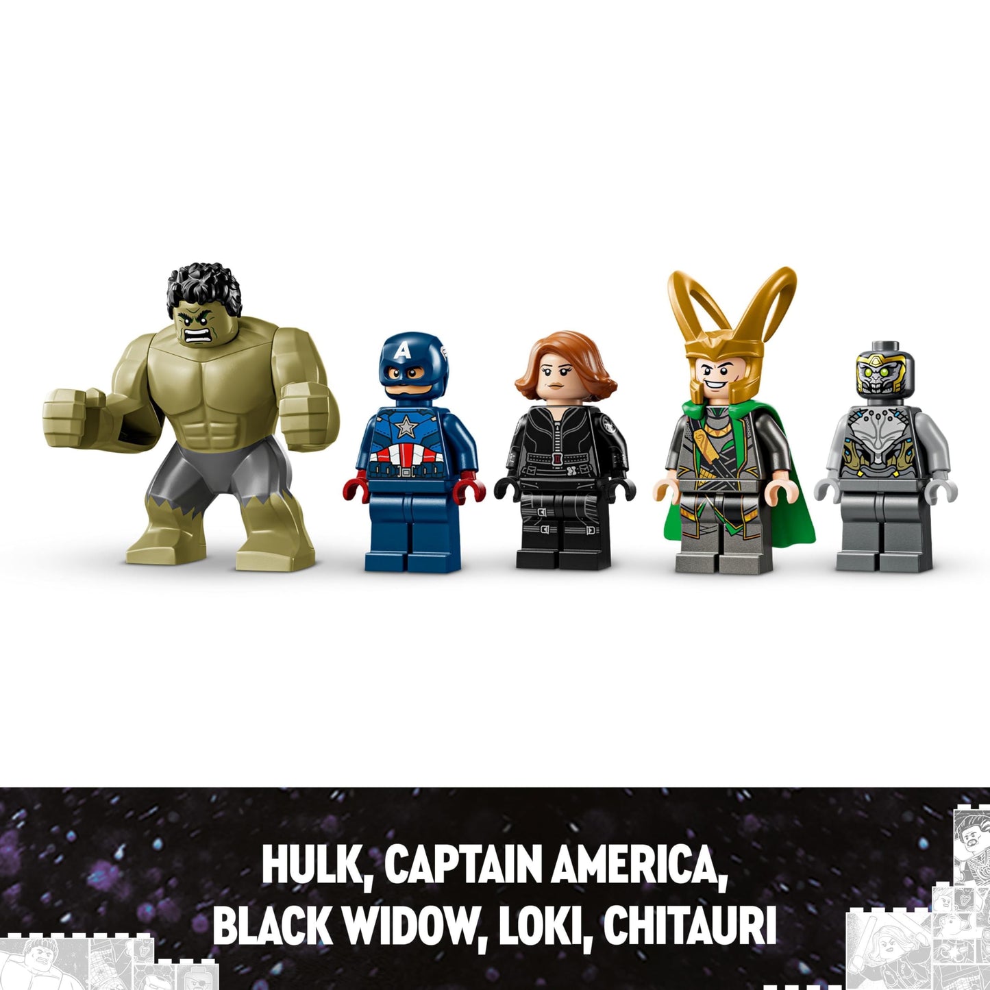 LEGO Marvel Les Avengers Contre Le Léviathan, Jouet pour Enfants, Figurine de Hulk et Minifigurines de Captain America, Loki, Black Widow et Chitauri, pour Les Garçons et Les Filles dès 7 Ans 76290