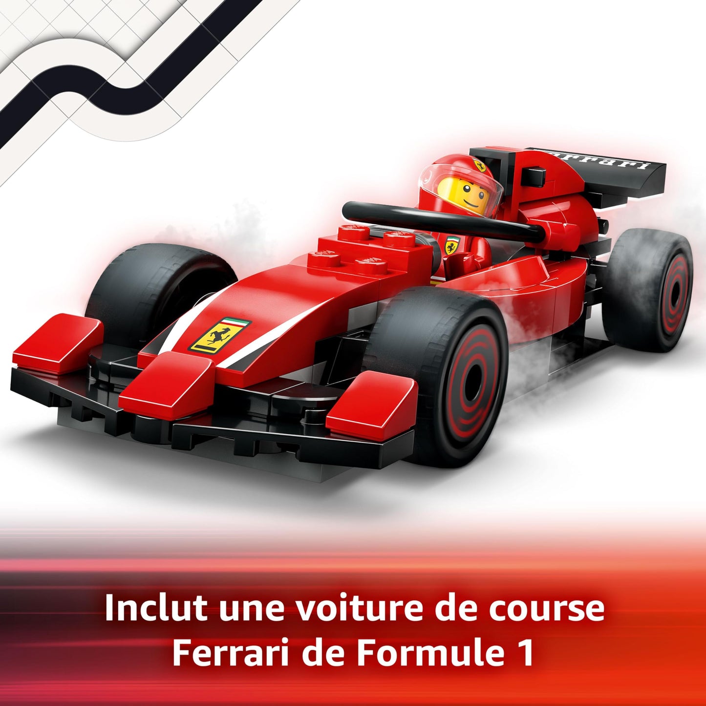 LEGO City Arrêt au Stand de F1 avec Voiture Ferrari - Jeu de Construction de Formule 1 avec minifigurine de Pilote et 4 mécaniciens - Cadeau d’Anniversaire pour Les passionnés de mécanique 60443