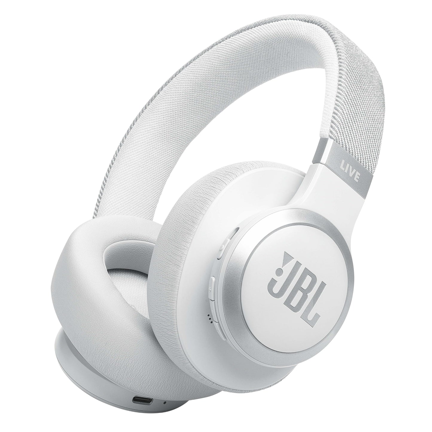 JBL Live 770NC Casque circum-auriculaire, Réduction de Bruit Adaptative, Smart Ambient, jusqu'à 65 heures d'autonomie, blanc