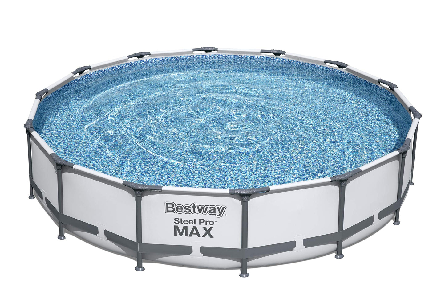 Bestway Steel Pro Max Piscine Hors-Sol Ronde avec Pompe de Filtration Gris Ø 427 x 84 cm