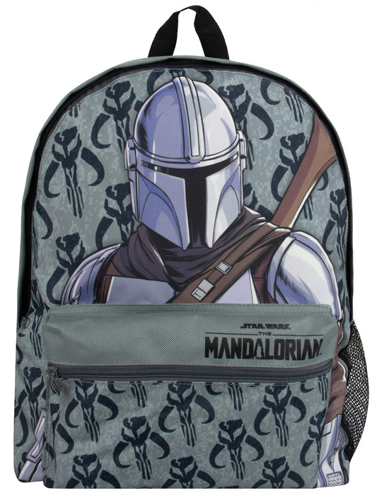 Star Wars Sac A Dos Sac à Dos Enfant Mandalorian | Sac Scolaire Garçon | Sac école Garçon | One Size Gris