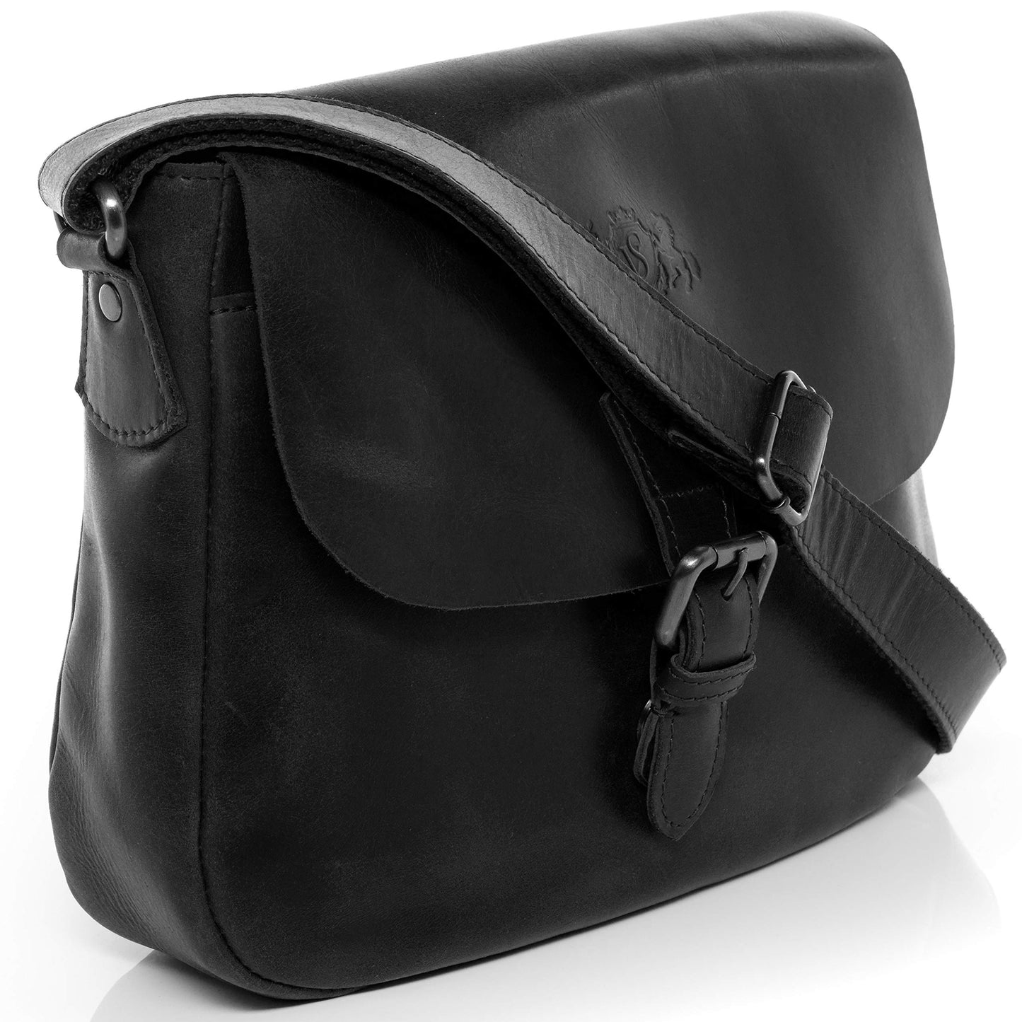 SID & VAIN Sac à Main porté épaule Yale Cuir véritable | Sac bandoulière Femme Noir | Sac en Cuir avec Bretelle Fait à la Main