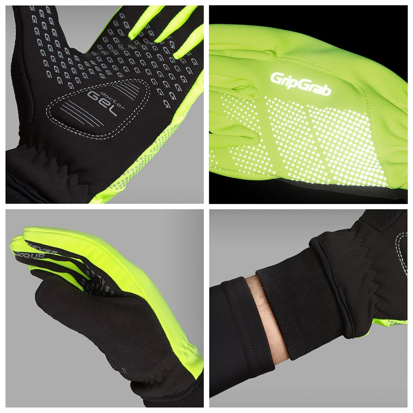 GripGrab Gants de Cyclisme Hiver Coupe-Vent Ride Gants de Vélo Thermiques Rembourrés et Antidérapants