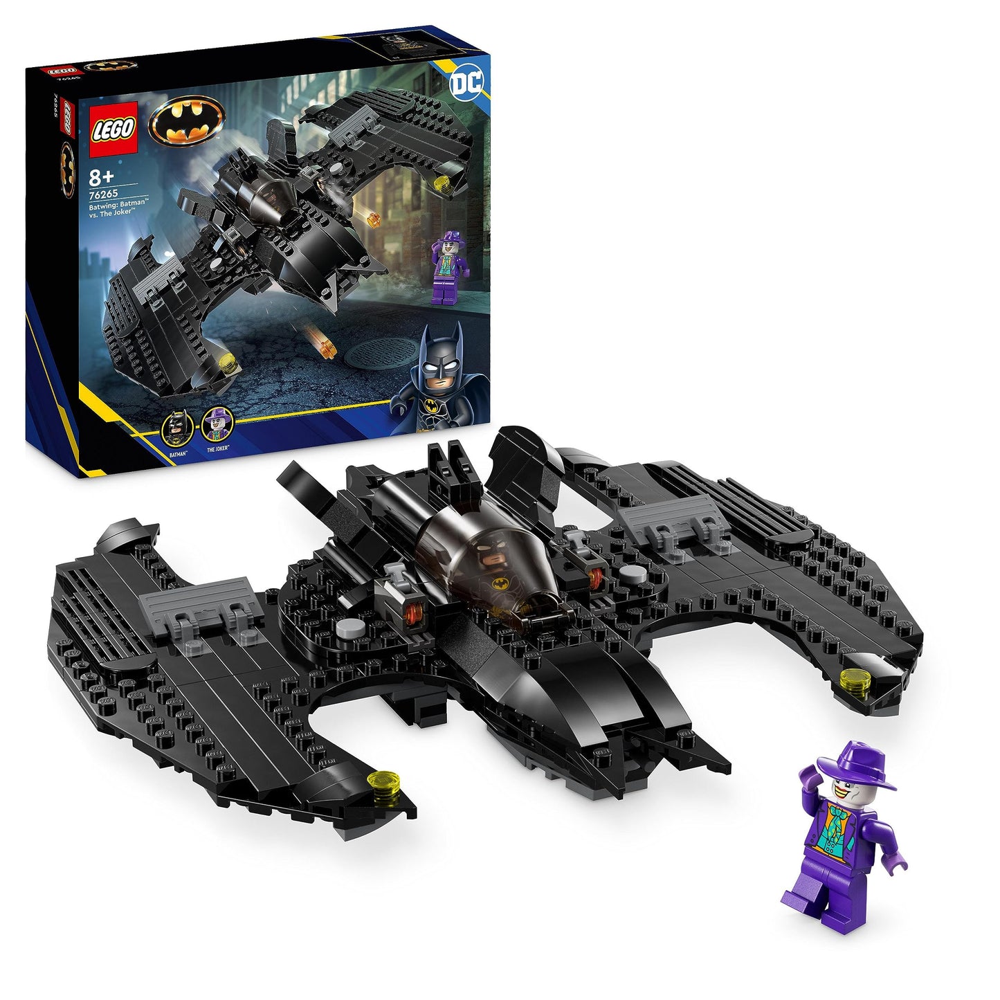 LEGO 76265 DC Batwing : Batman Contre Le Joker, Jouet d'avion Iconique du Film 1989 avec 2 Minifigurines, Jeu Classique Super-Héros, Idée de Cadeau d'anniversaire pour Enfants, Garçons, Filles