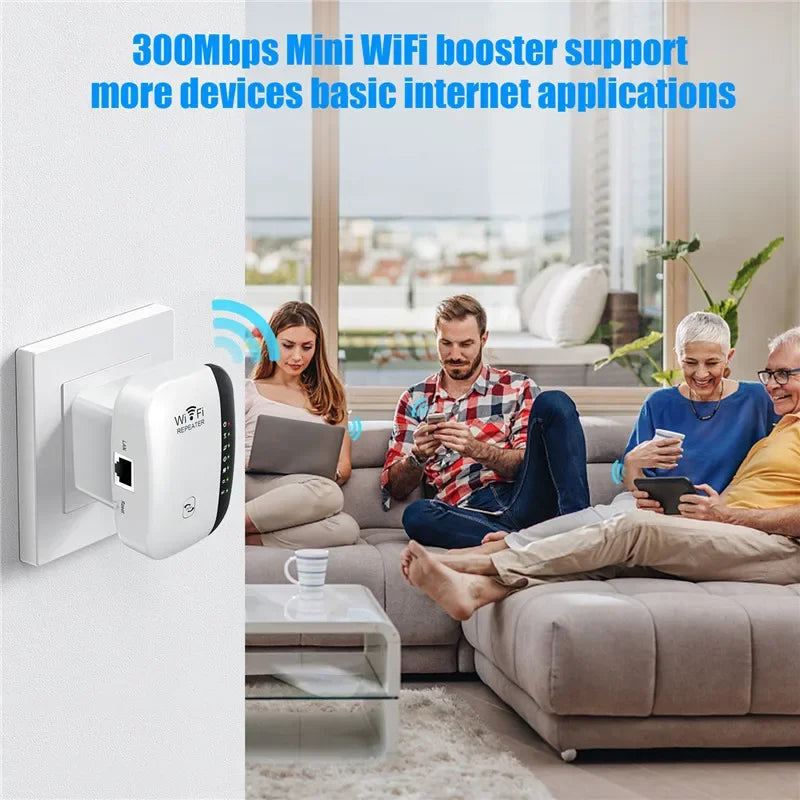 Répéteur WiFi sans fil, 300Mbps, extension de signal WiFi 24G, amplificateur WiFi sans fil, stérilisation 11N, booster WiFi longue portée pour PC, ordinateur portable, TV