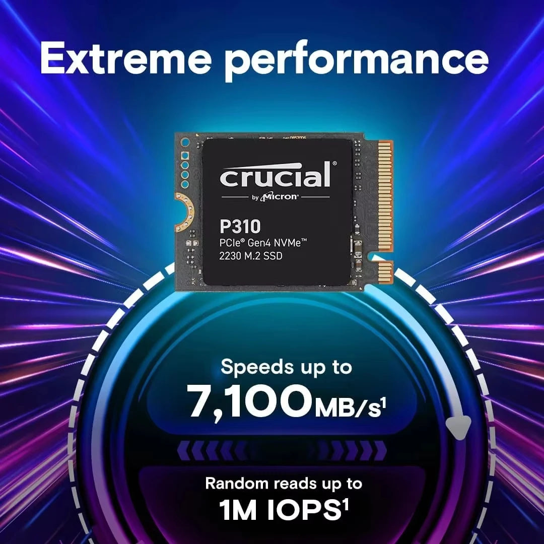 Crucial P310 1TB 2TB M.2 2230 NVMe PCIe Gen4 Internal SSD Compatible with Steam Deck ASUS ROG Ally MSI Claw & Microsoft Surface