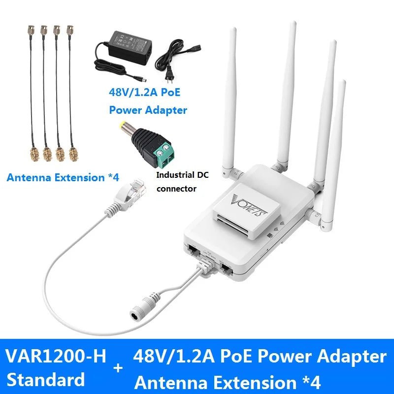 VONETS-Routeur Wi-Fi Gigabit pour moniteur DVR, répéteur de pont sans fil, bande touristique haute puissance, alimentation POE, Ethernet, 2.4G, 5G