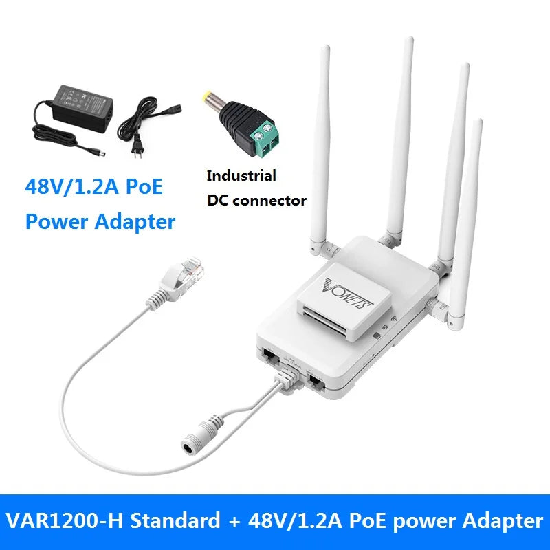 VONETS Gigabit Dual Band 2.4G/5G High Power WiFi Router Wireless Bridge Repeater POE Power Supply WiFi Ethernet for DVR Monitor