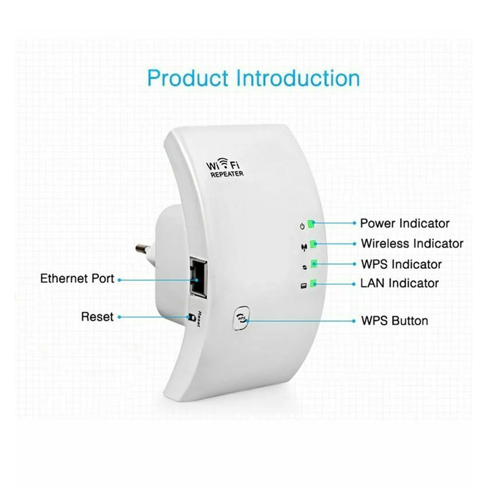 Répéteur WiFi sans fil, 300Mbps, extension longue portée, routeur, amplificateur de signal, booster, point d'accès