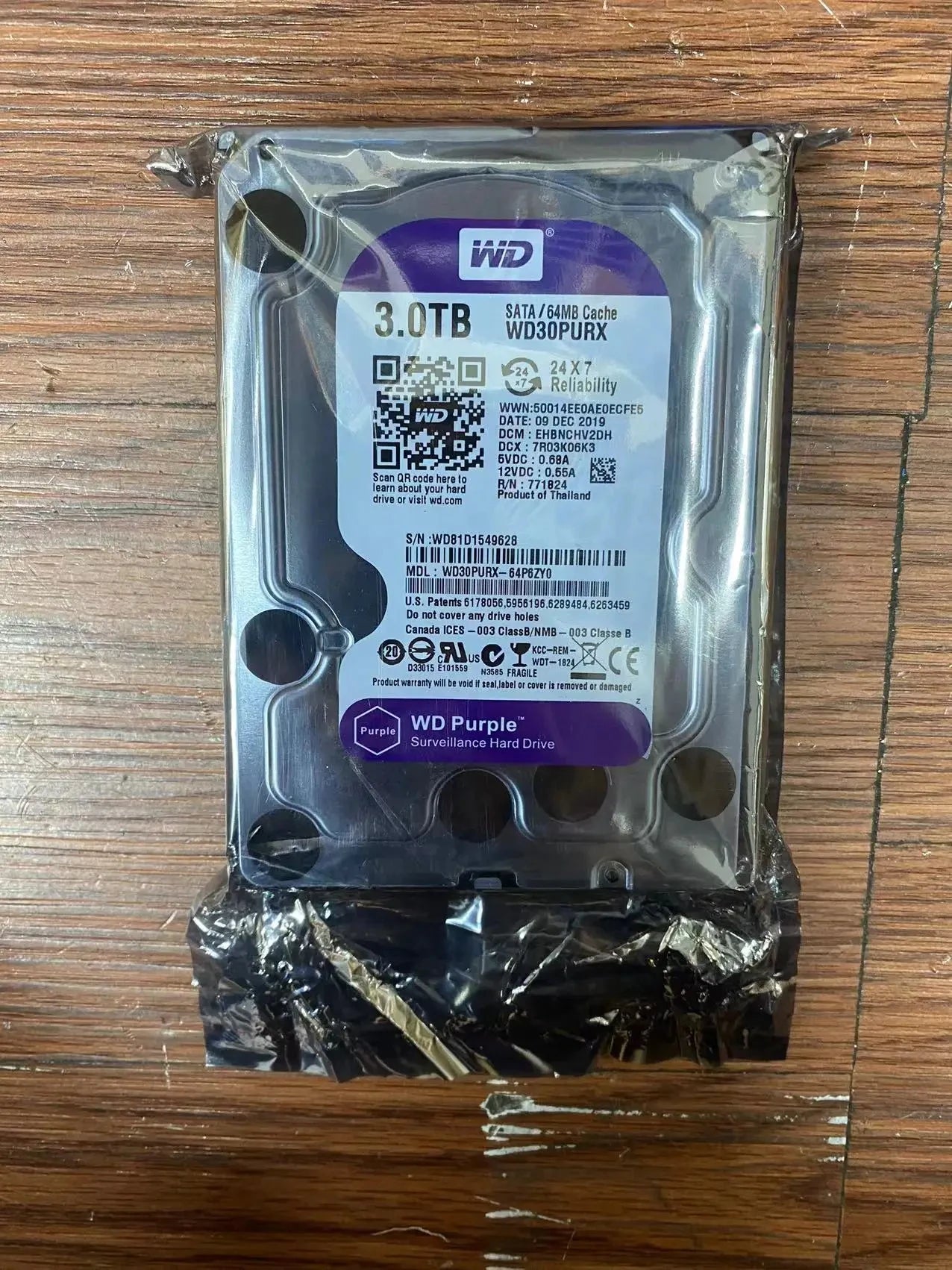 WD Purple 4TB Surveillance Internal Hard Drive Disk 3.5" 64M Cache SATA III 6Gb/s 1TB 2TB 4T 6T HDD HD Harddisk for CCTV DVR NVR