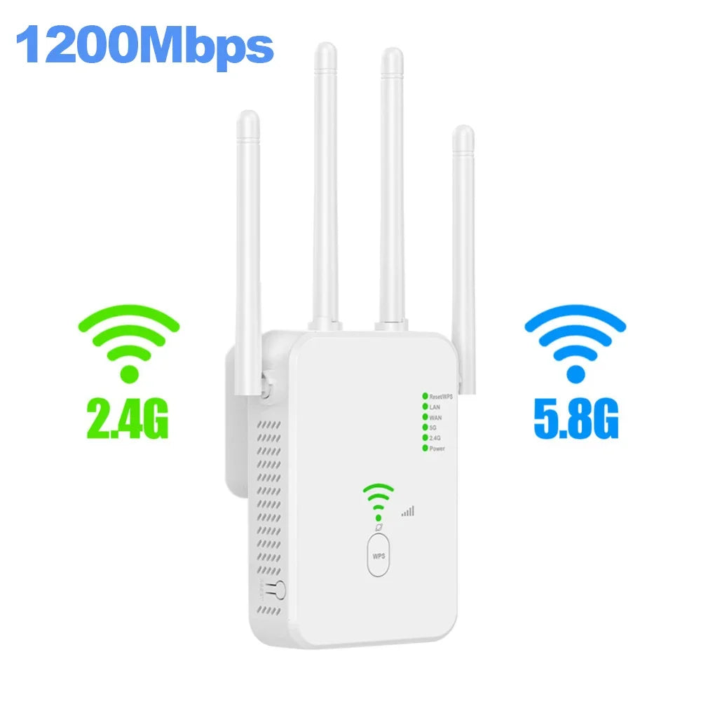 Amplificateur de signal Wi-Fi sans fil, routeur, répéteur, amplificateur, 1200Mbps, 5G, 2.4G, Gigabit, extérieur, maison, bureau, touristes, bande