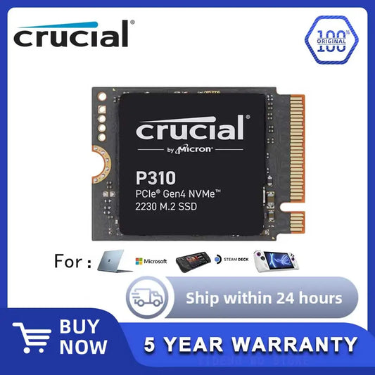 Crucial P310 1TB 2TB M.2 2230 NVMe PCIe Gen4 Internal SSD Compatible with Steam Deck ASUS ROG Ally MSI Claw & Microsoft Surface