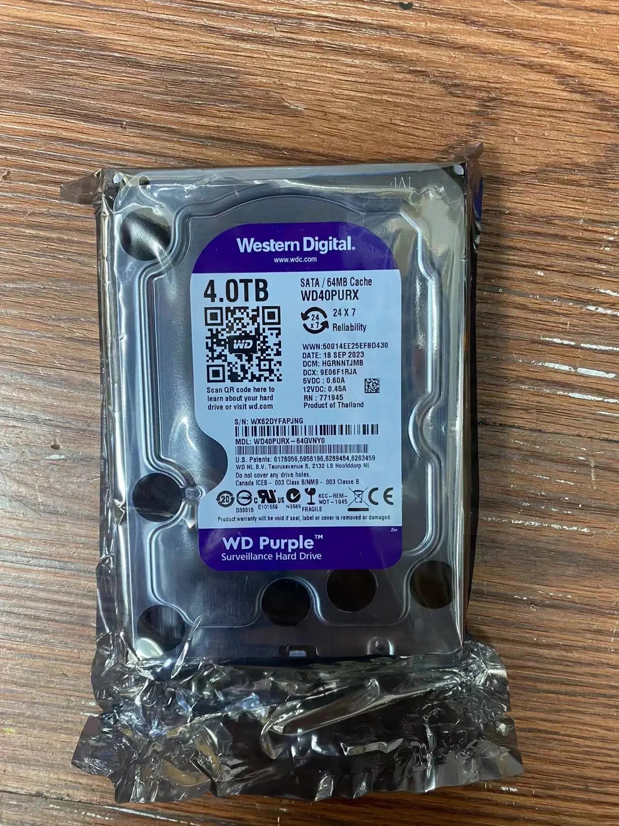 WD Purple 4TB Surveillance Internal Hard Drive Disk 3.5" 64M Cache SATA III 6Gb/s 1TB 2TB 4T 6T HDD HD Harddisk for CCTV DVR NVR